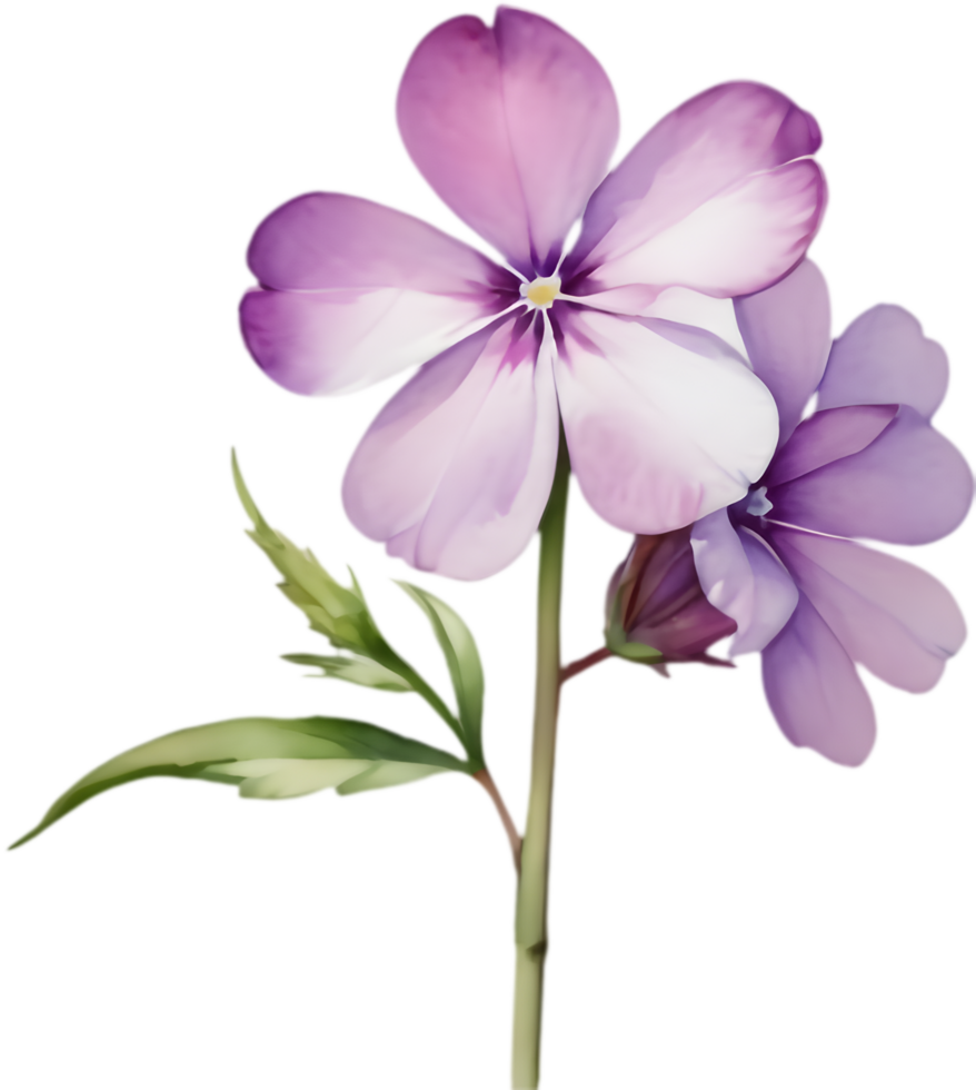 Beautiful Hand-Painted Drummond Phlox Watercolor Illustration. . png
