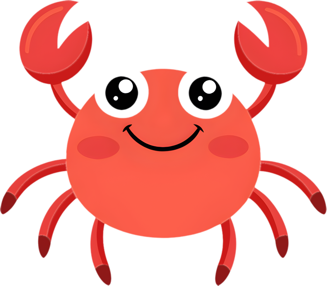 Smiling crab illustration for amusing sticker collections. . png