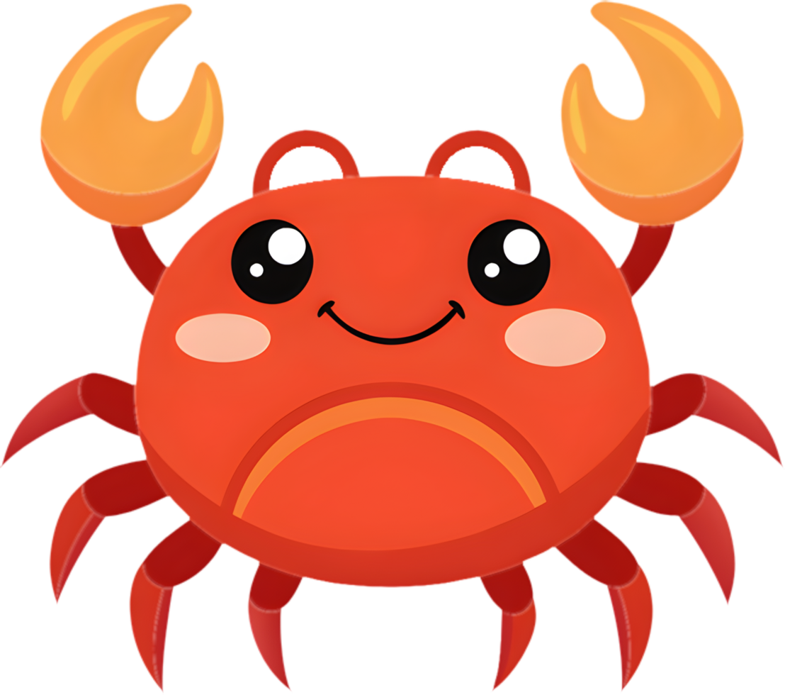 Adorable crab character for colorful digital presentations. . png