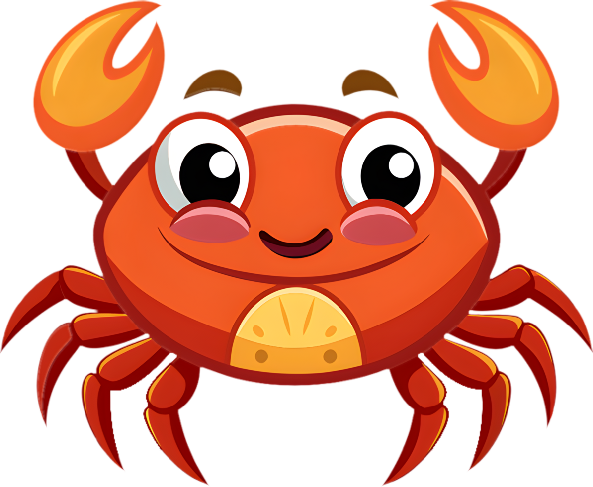 Charming cartoon crab graphic for fun party favors. . png