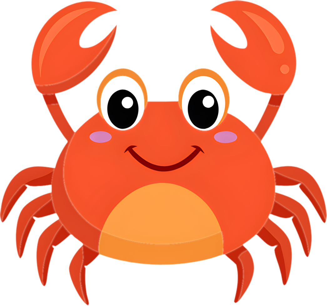Cartoon crab illustration for marine-themed stationery. . png