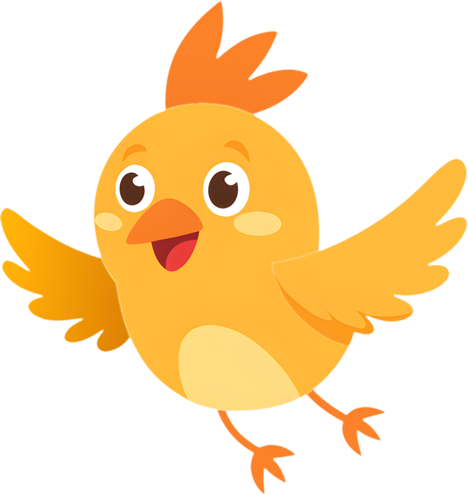 Adorable Chicken Cartoon, Funny and Sweet Bird Design. . png