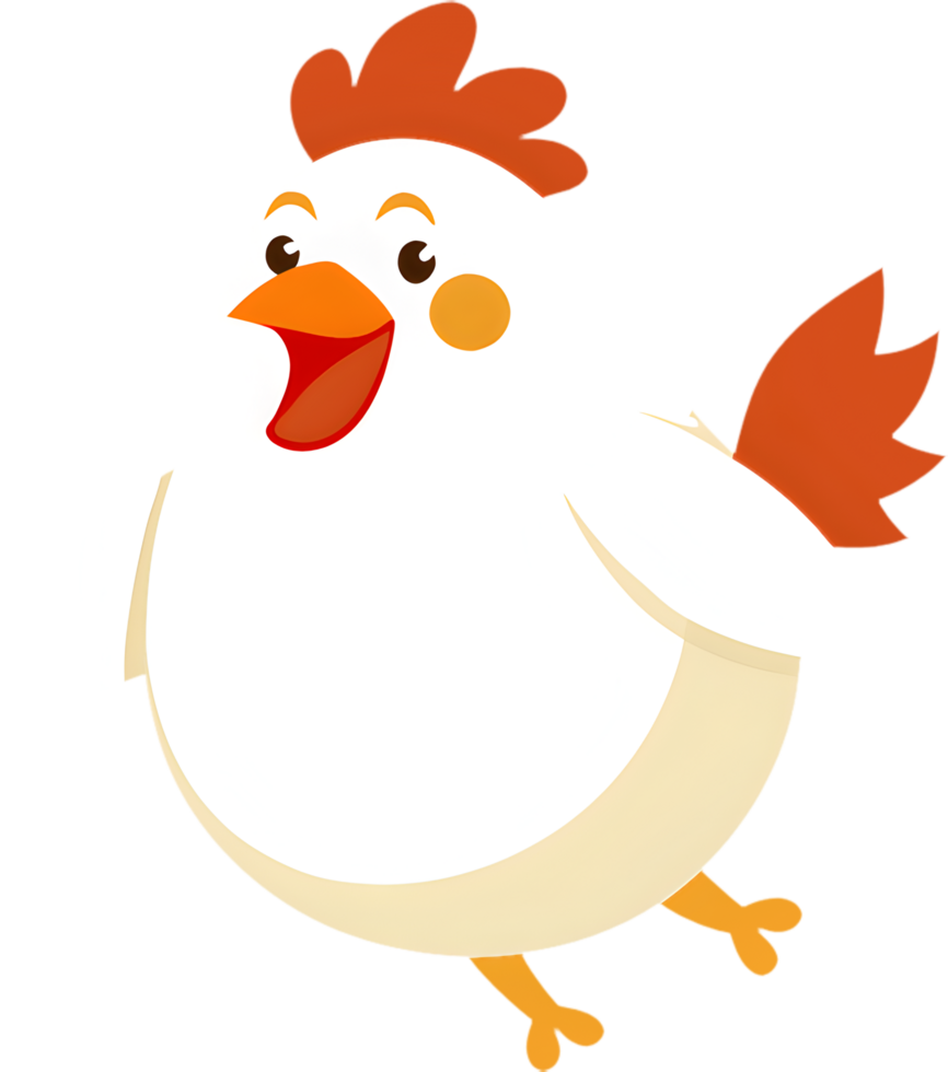 Charming Chicken Cartoon Clipart, Playful and Whimsical Design. . png