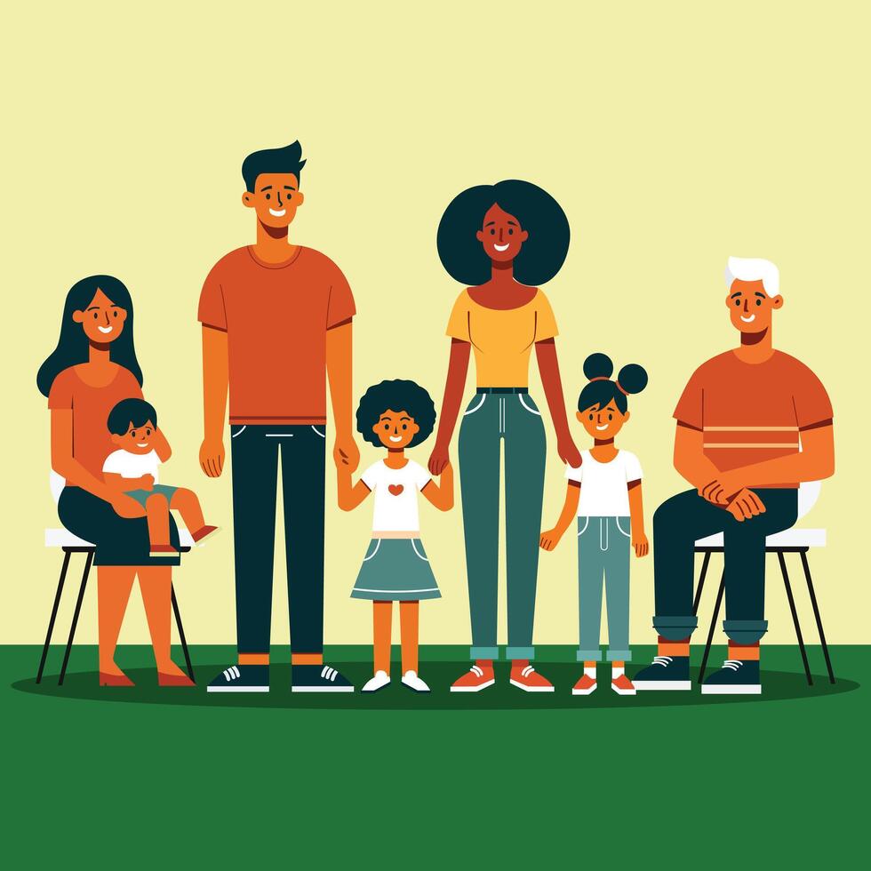 Diversity family illustration vector