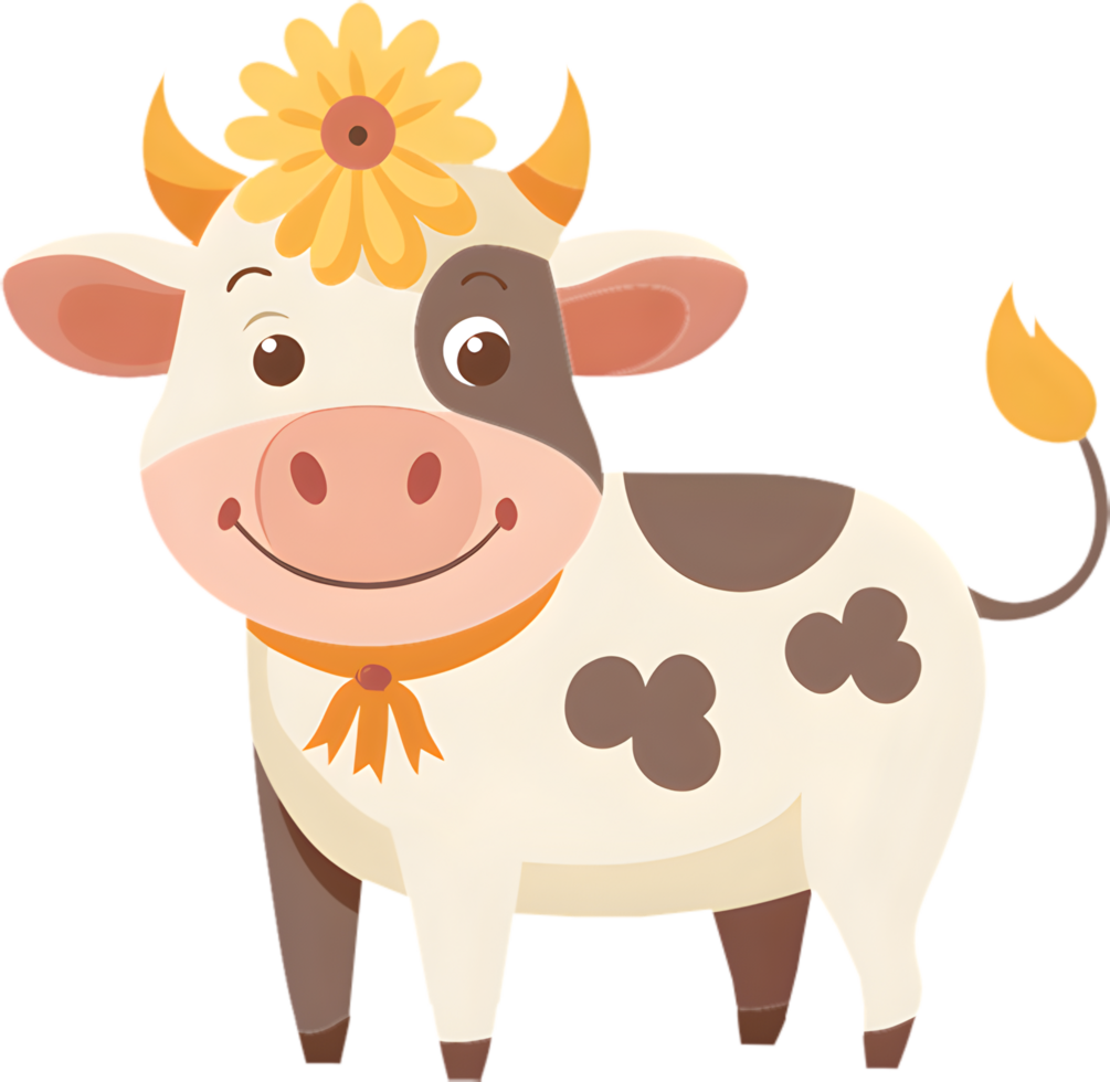Funny cartoon cow clipart to boost creative ideas. . png