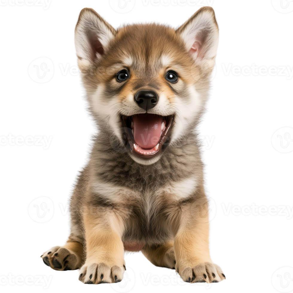 Cute and playful puppy with a joyful expression, isolated on transparent background. png