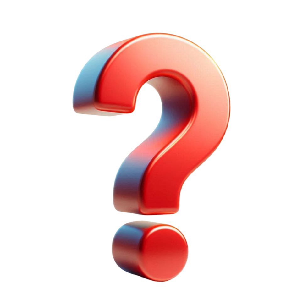 3d Realistic Red Question Mark Isolated On Transparent Background png