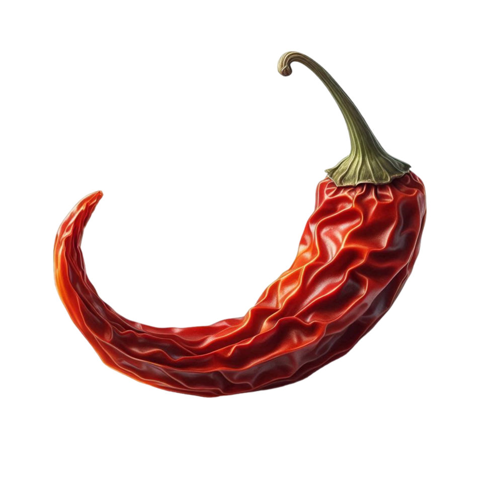 Dried red chili pepper isolated on transparent background png