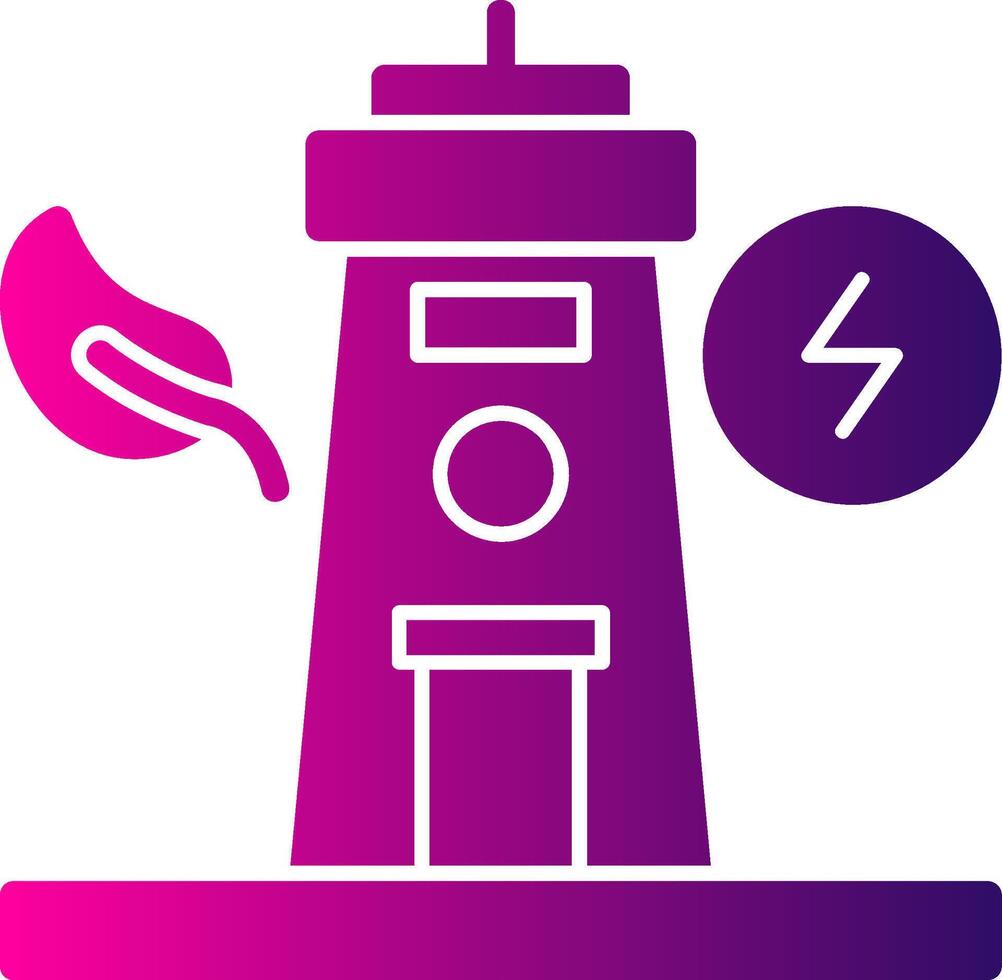 Tidal Power Glyph Gradient Icon vector