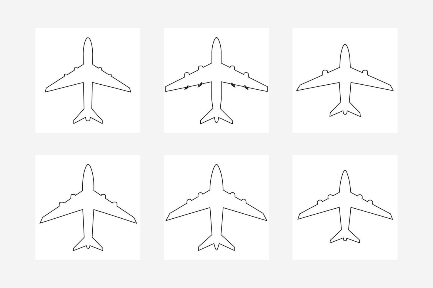 Minimalist Airplane Line Art on Clean White Background Perfect for Aviation and Travel Designs vector