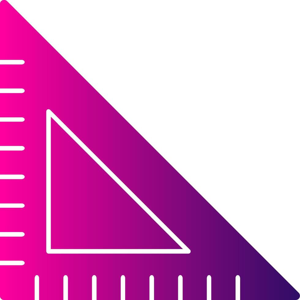 A purple triangle with a ruler on it vector