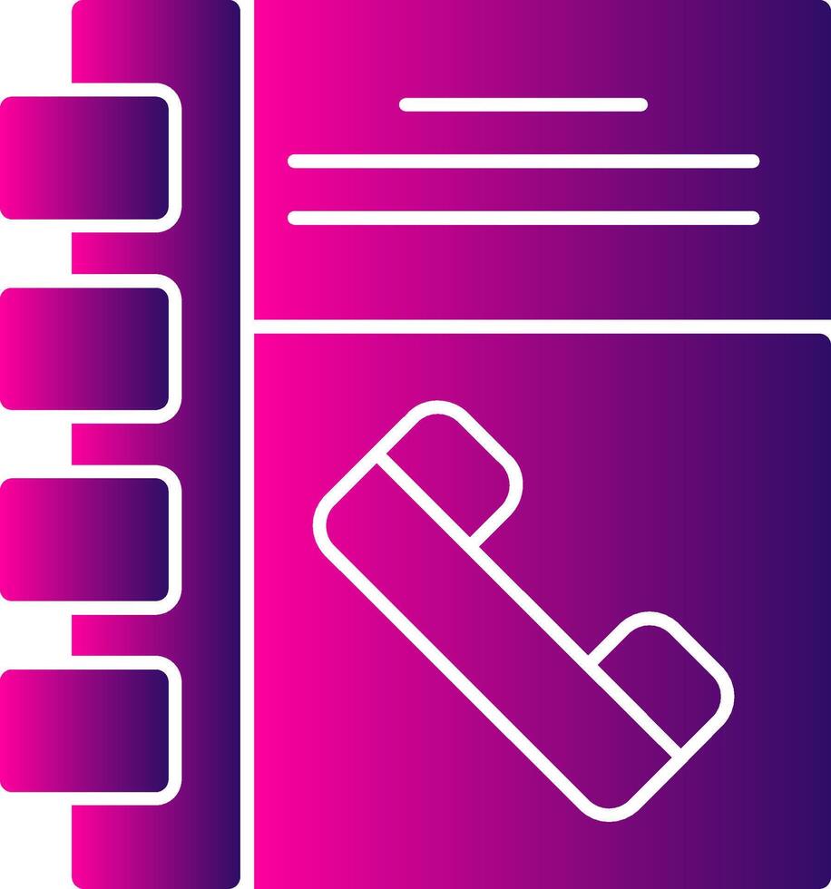 Phonebook Glyph Gradient Icon vector