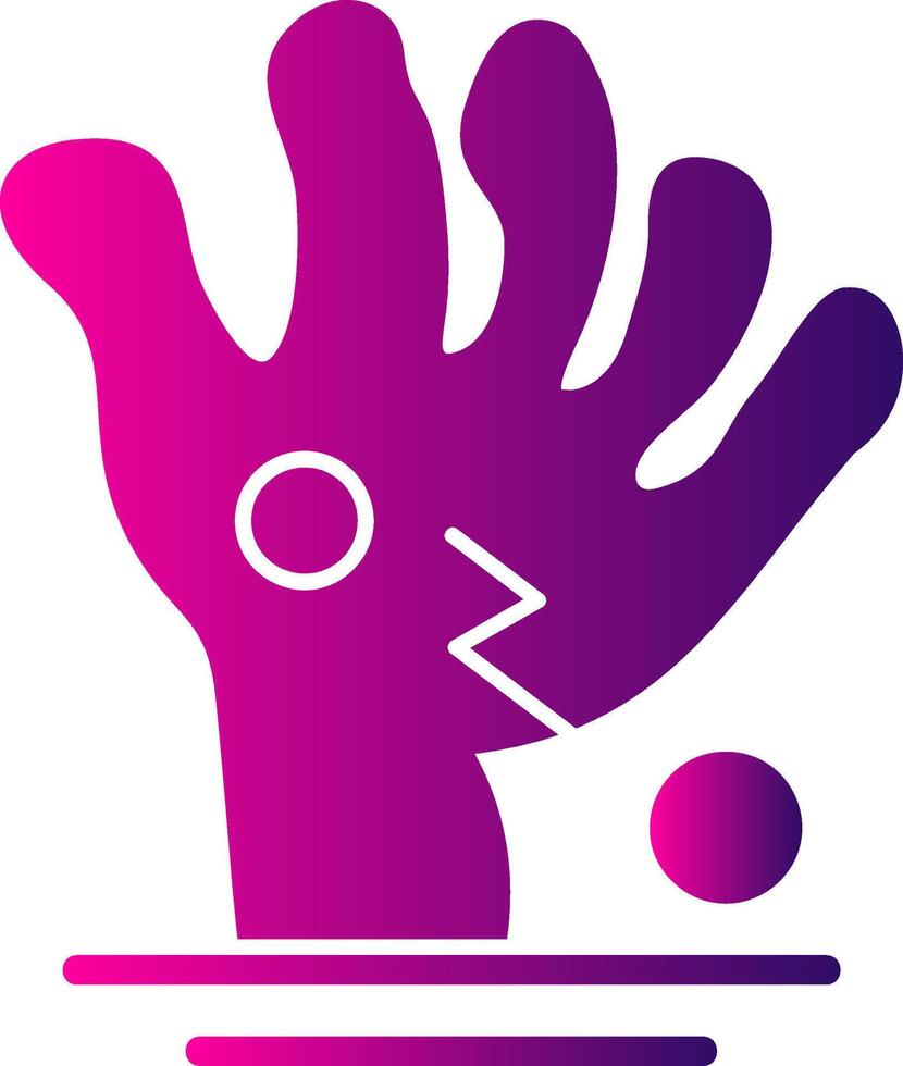 Scary Hand Glyph Gradient Icon vector