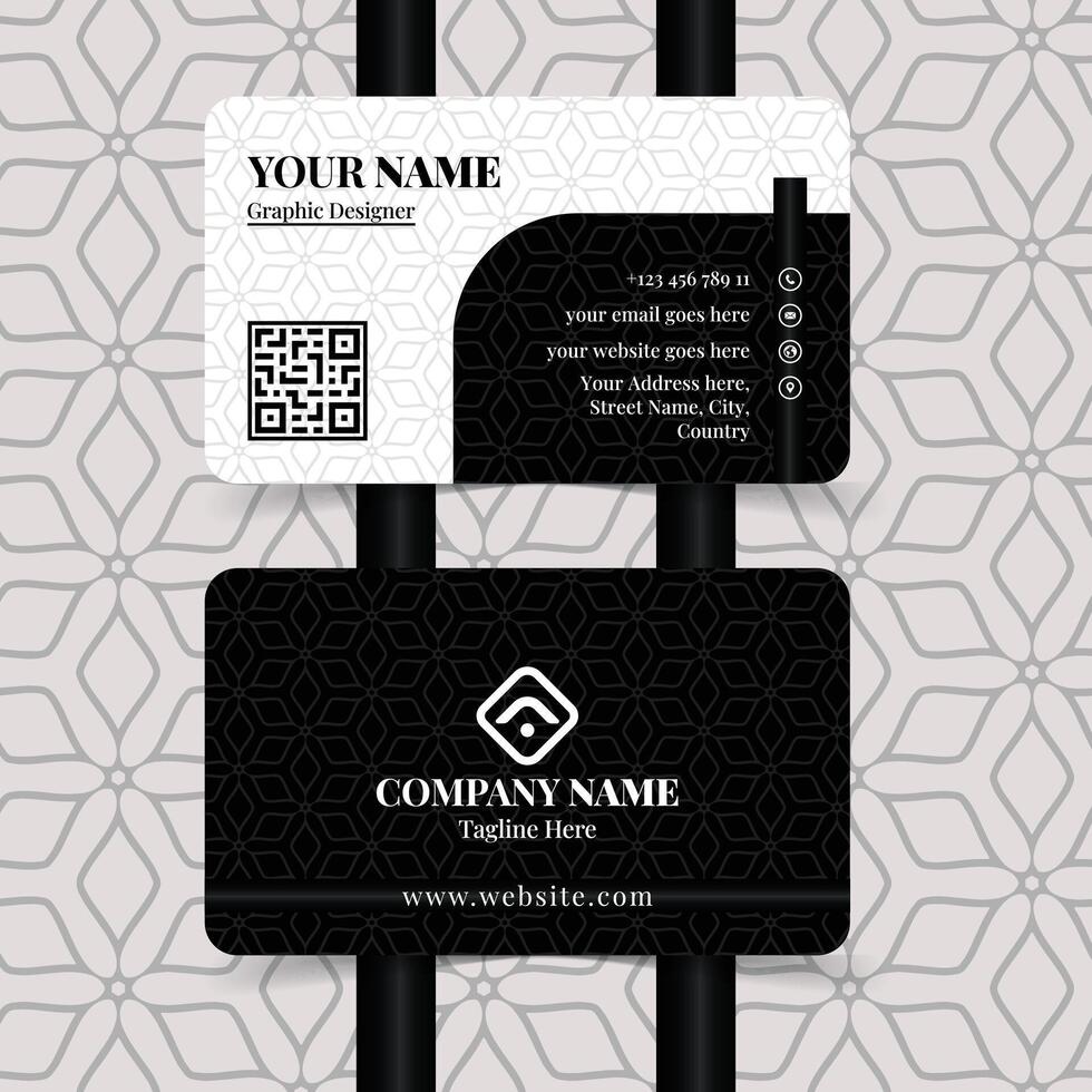 Luxury Business card design with a dark background, illustration printable visiting card template vector