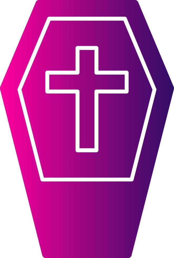 Coffin Glyph Gradient Icon vector