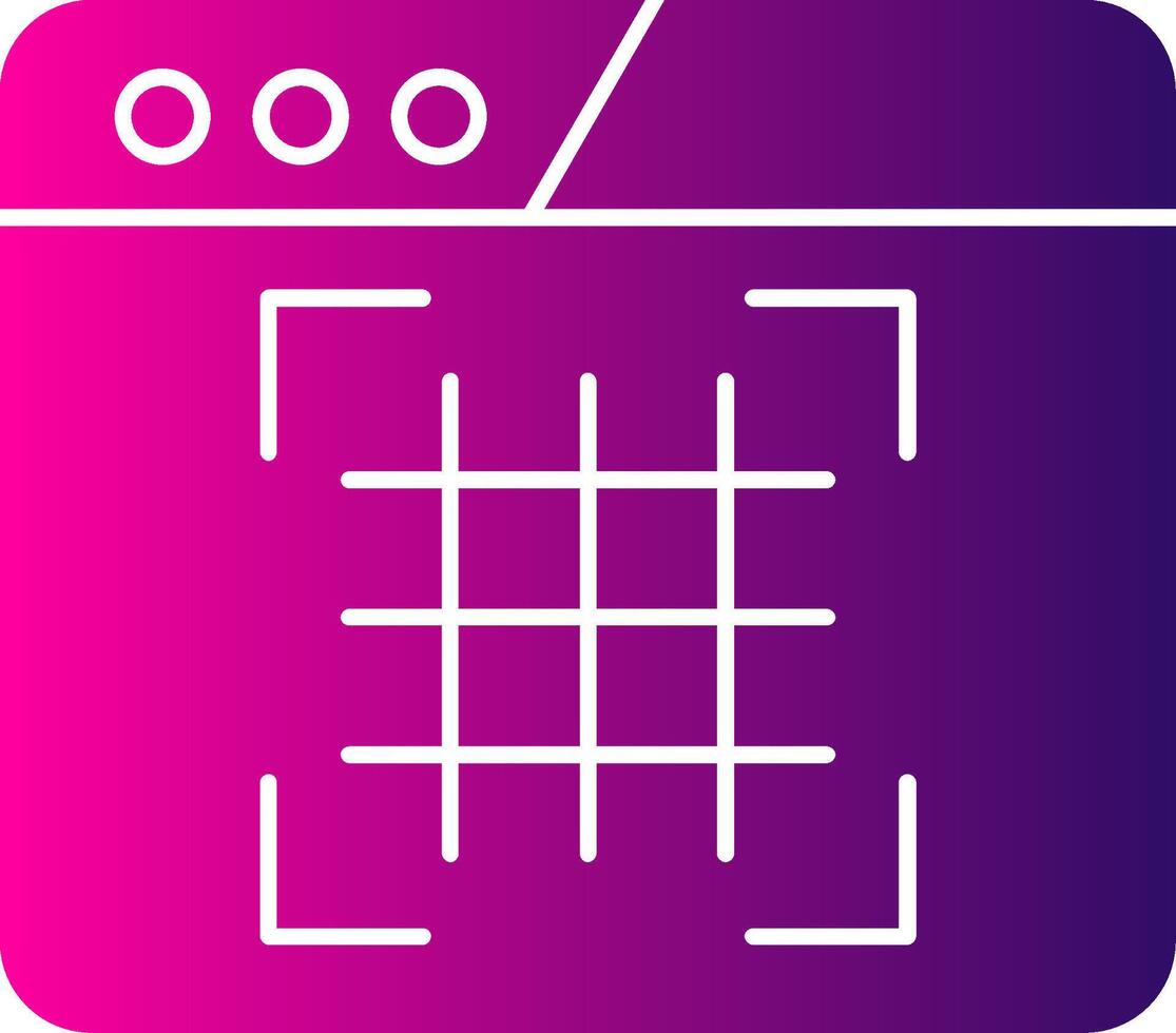 A purple and pink icon with a grid of squares vector