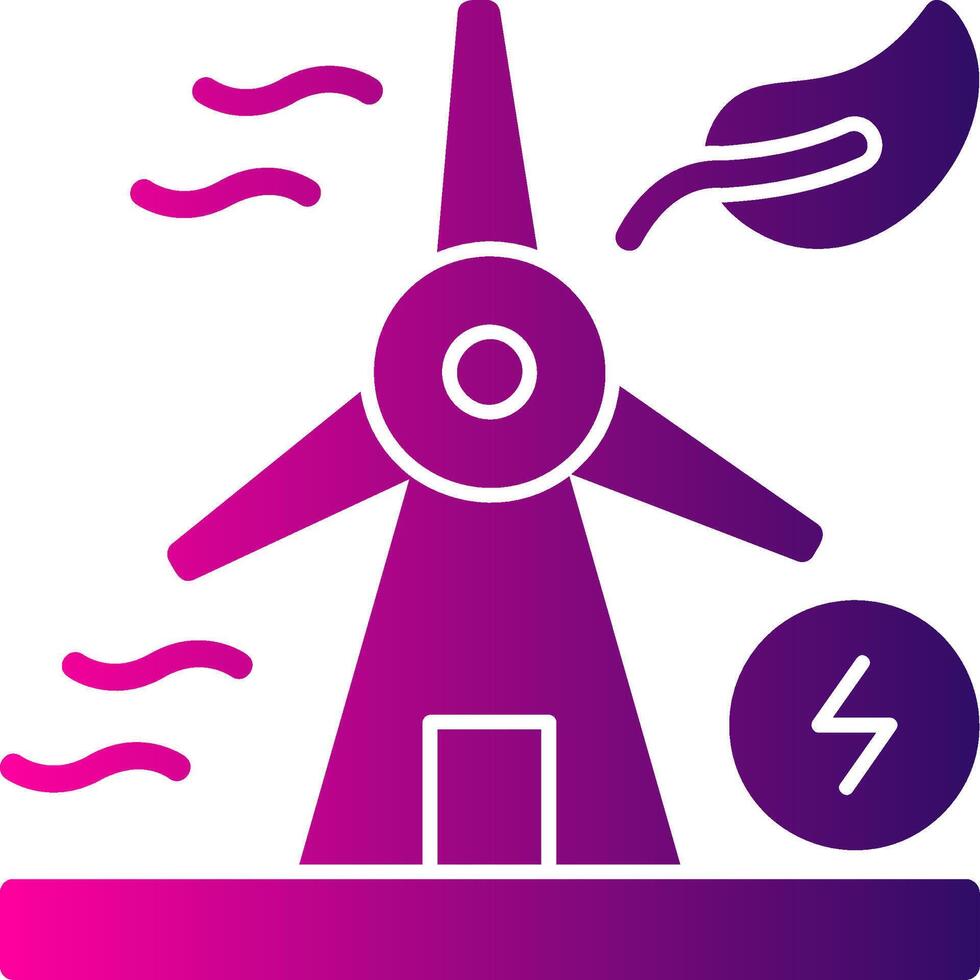 Windmill Glyph Gradient Icon vector