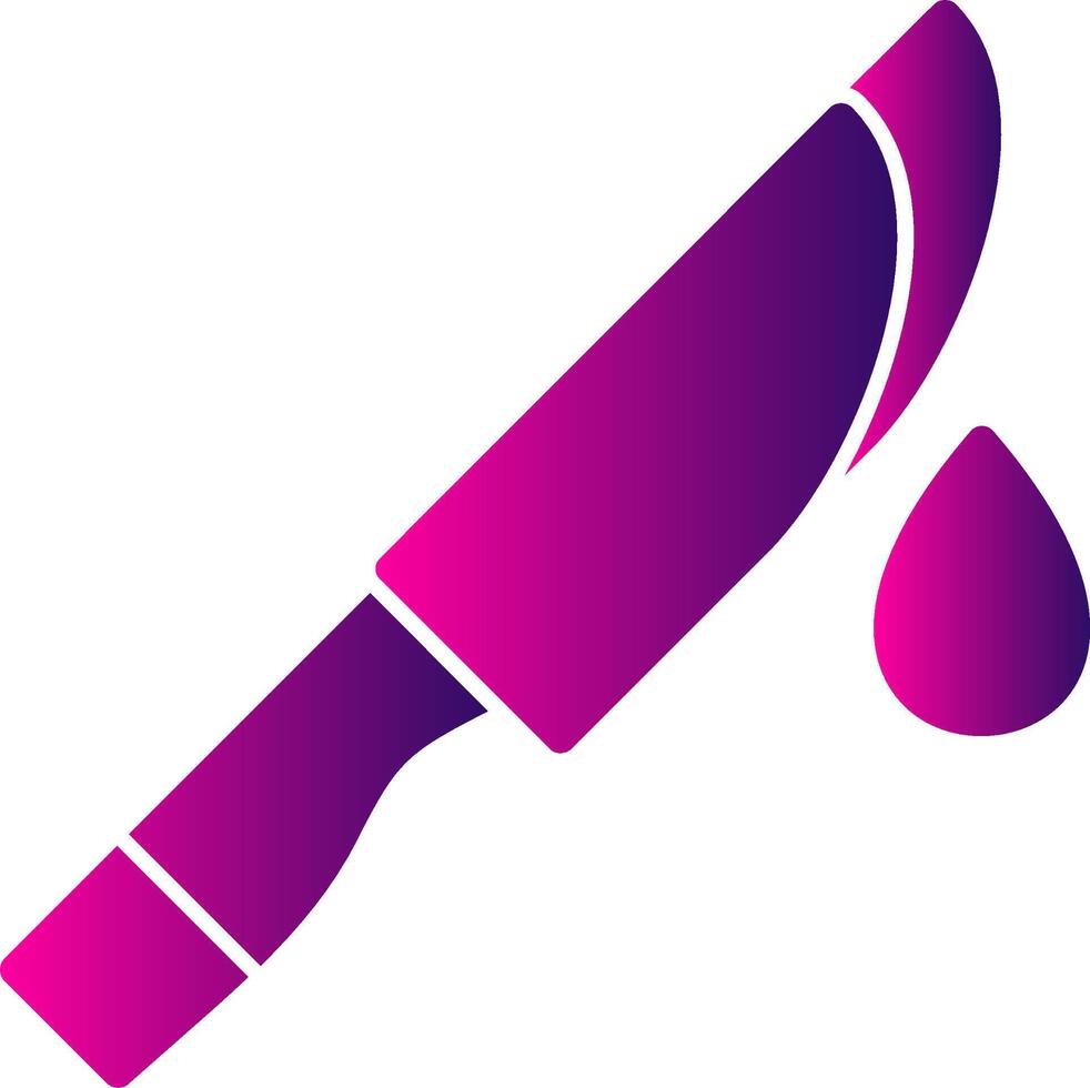 Knife Blood Glyph Gradient Icon vector