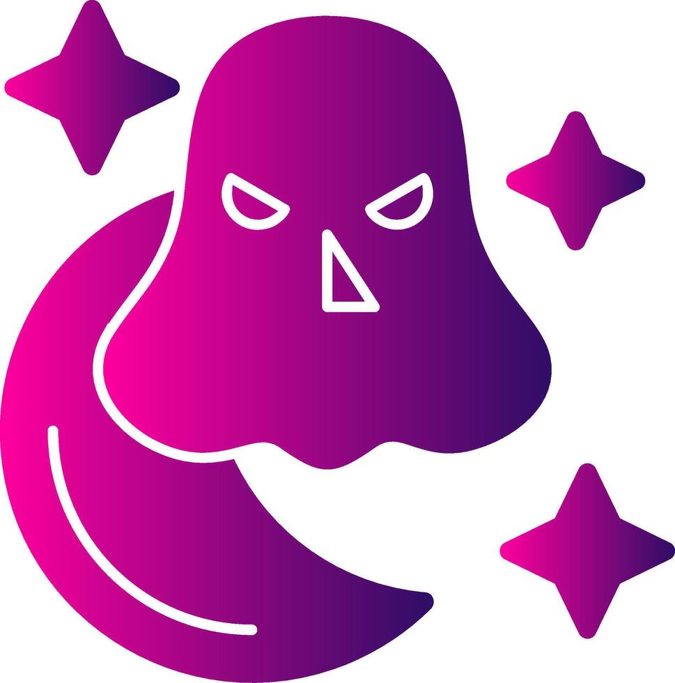 Halloween Moon Glyph Gradient Icon vector