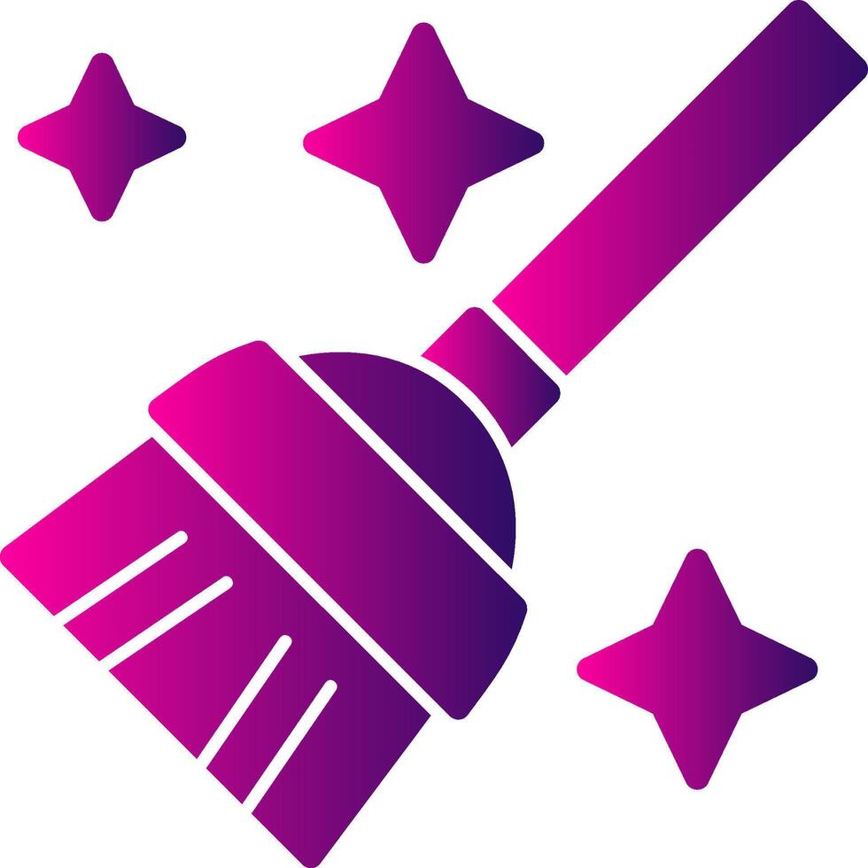 Flying Broom Glyph Gradient Icon vector