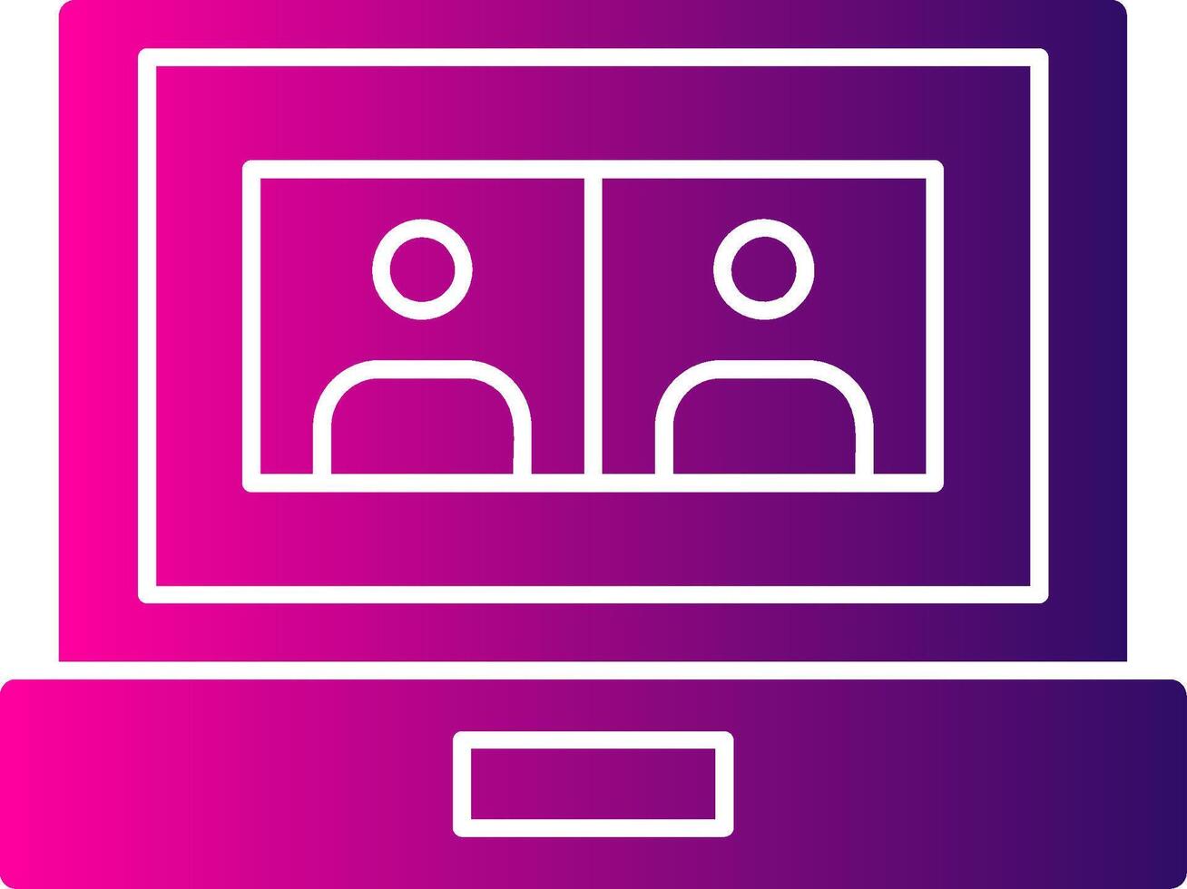 Online Meeting Glyph Gradient Icon vector
