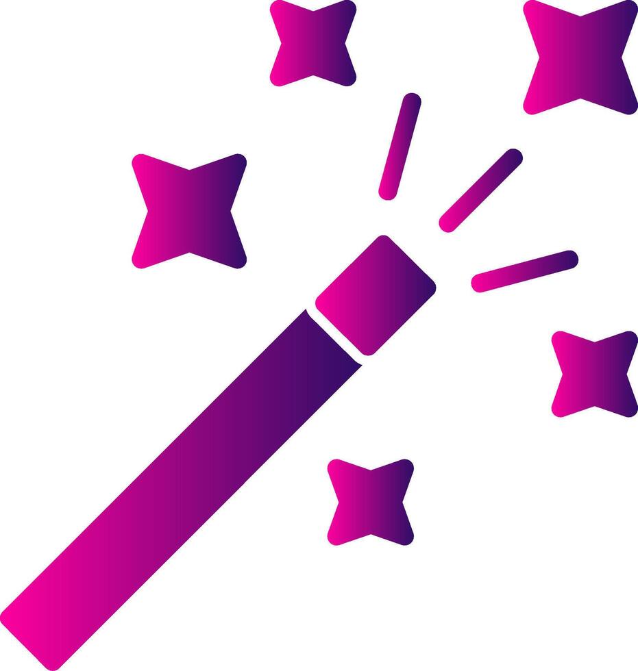 Magic Wand Glyph Gradient Icon vector