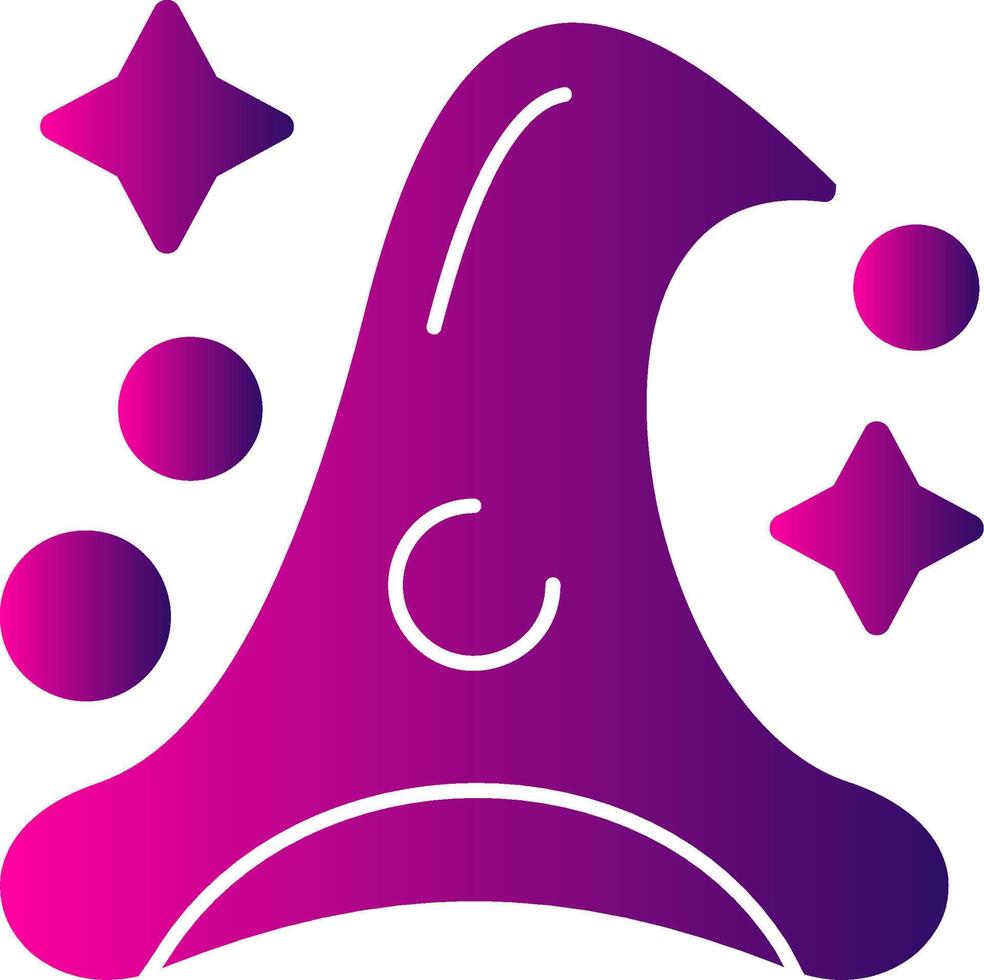 Witch Hat Glyph Gradient Icon vector