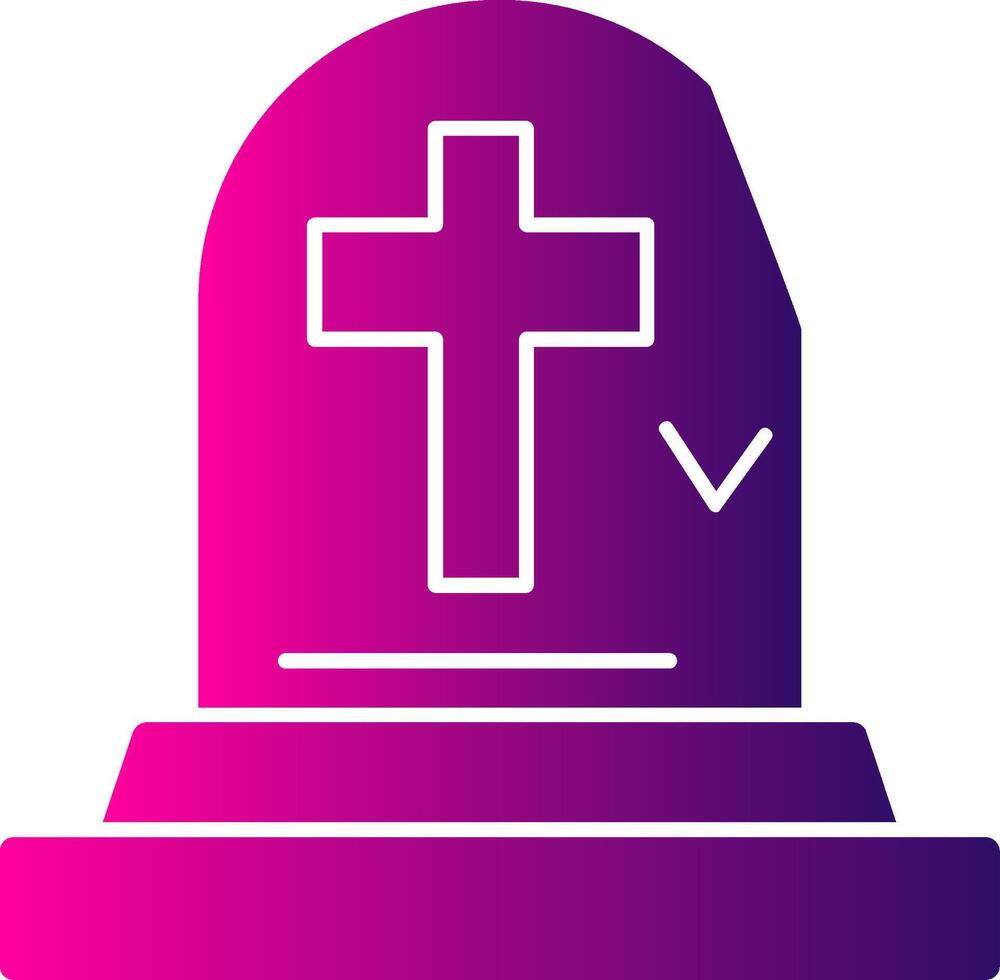 Tombstone Glyph Gradient Icon vector