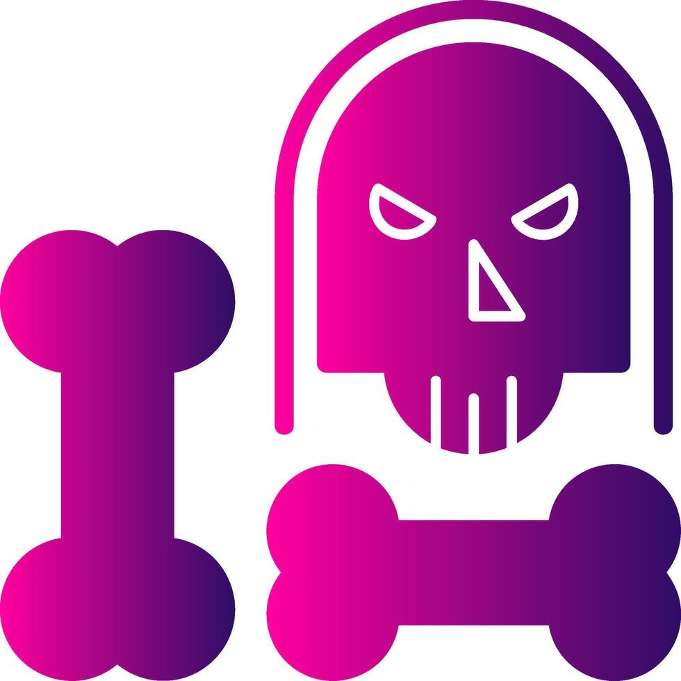 Bones Glyph Gradient Icon vector