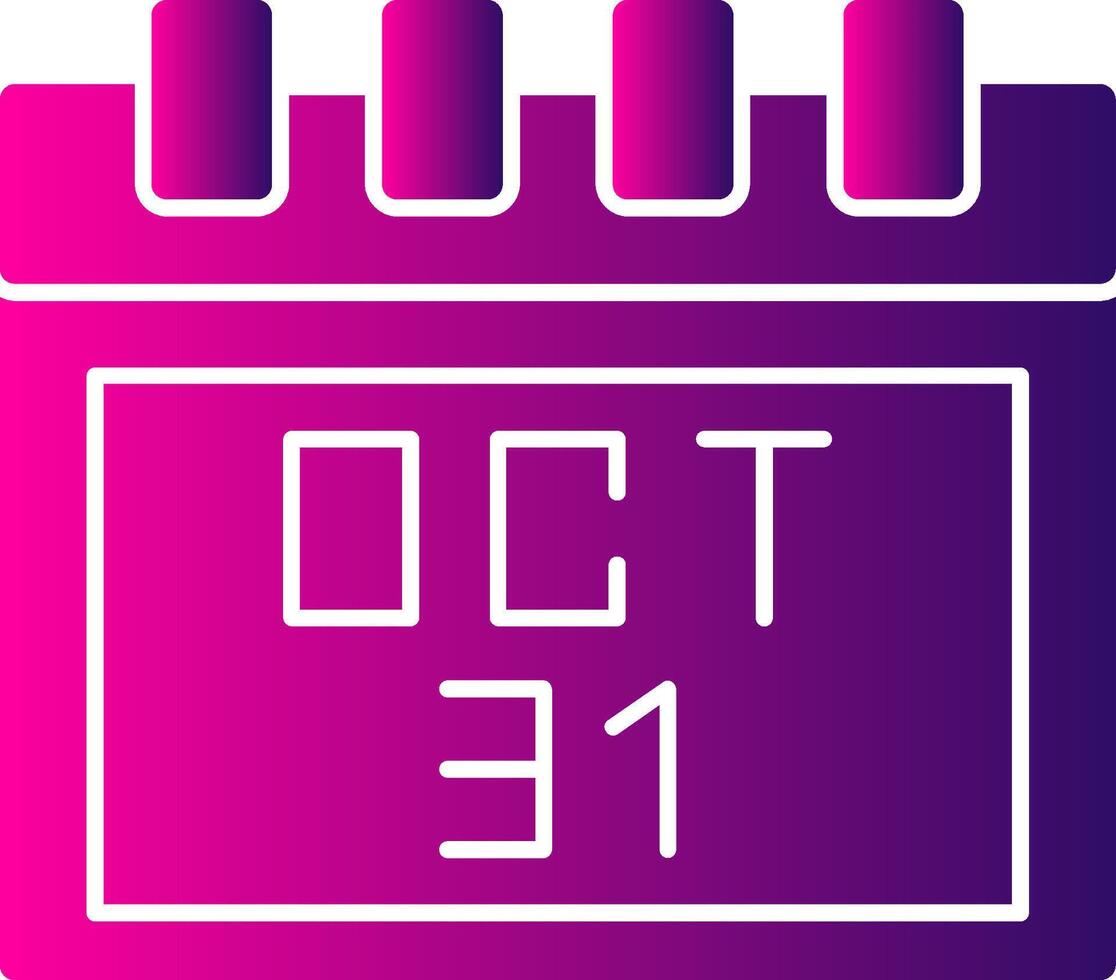 October 31st Glyph Gradient Icon vector