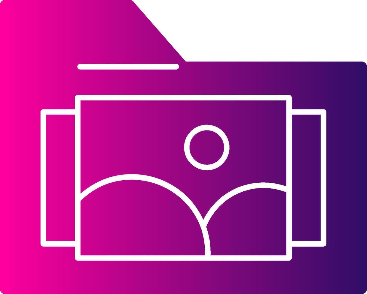 Images Folder Glyph Gradient Icon vector