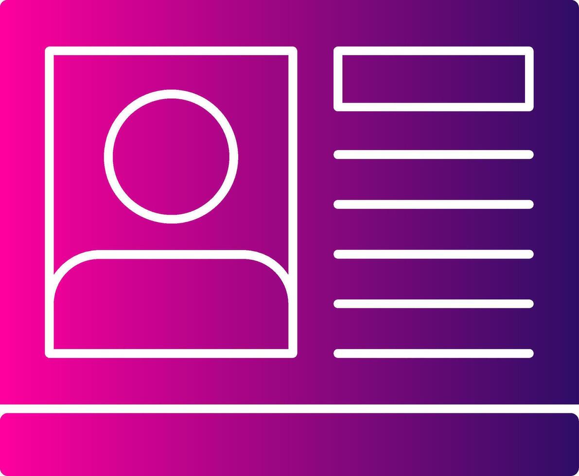 Passport Photo Glyph Gradient Icon vector