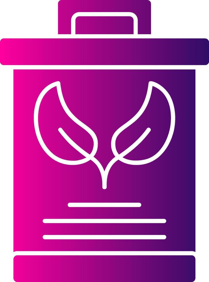 Eco Trash Bin Glyph Gradient Icon vector