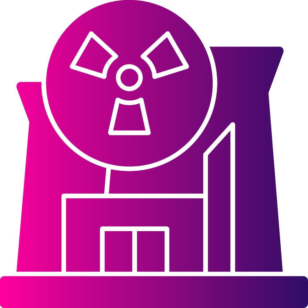 Nuclear Plant Glyph Gradient Icon vector