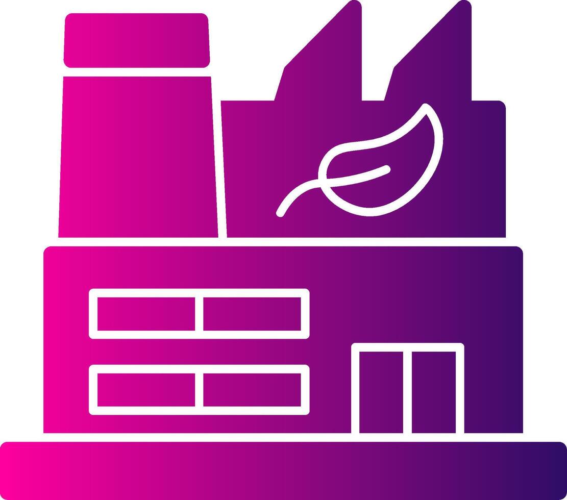 Green Factory Glyph Gradient Icon vector