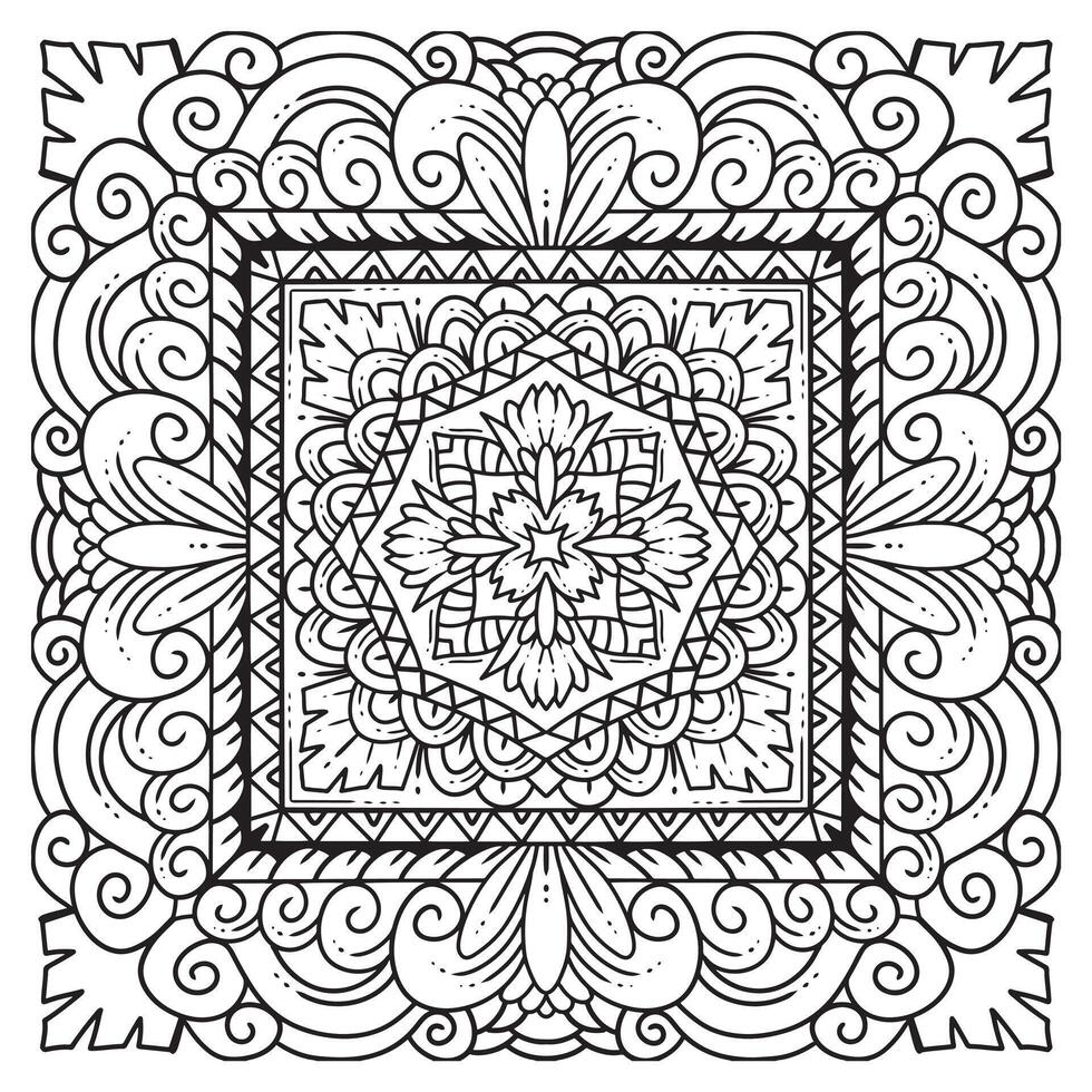 Outline Mandala for Coloring Book Page. Mandala Coloring book line art illustration. abstract ethnic pattern vector