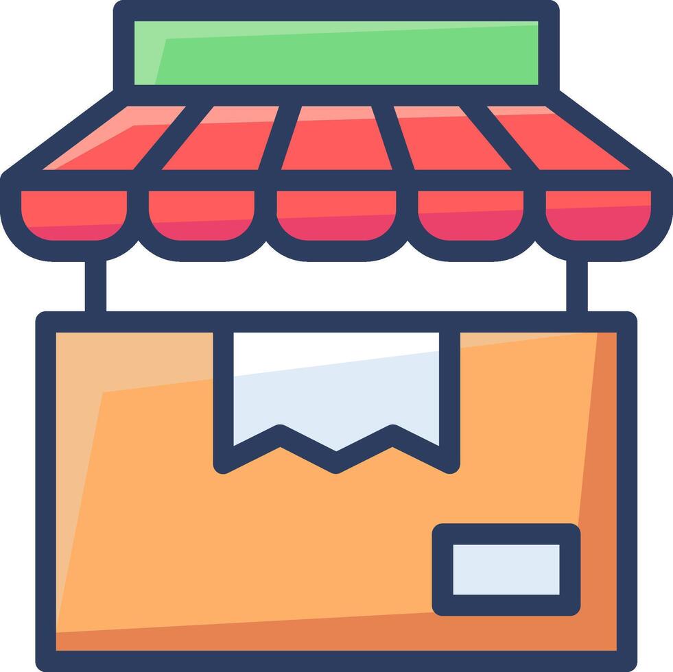 A store icon with a red awning vector