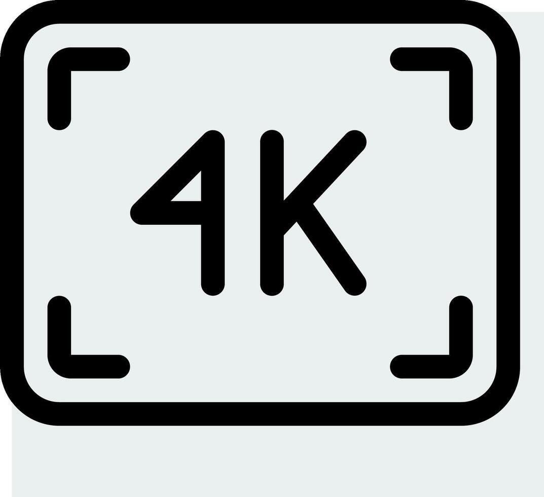 A black and white square with the word 4k on it vector
