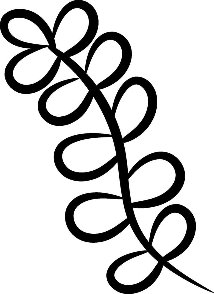 A black and white drawing of a leaf vector