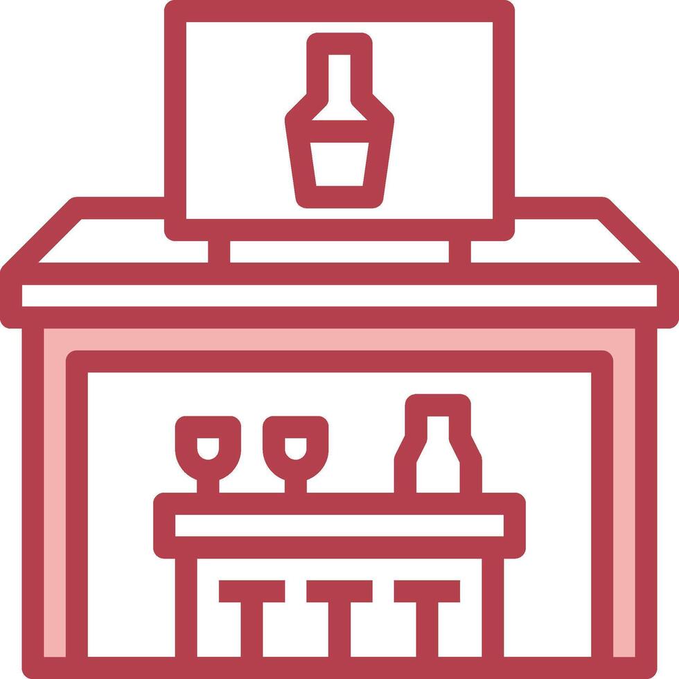 A bar with a bar counter and a bottle of wine vector