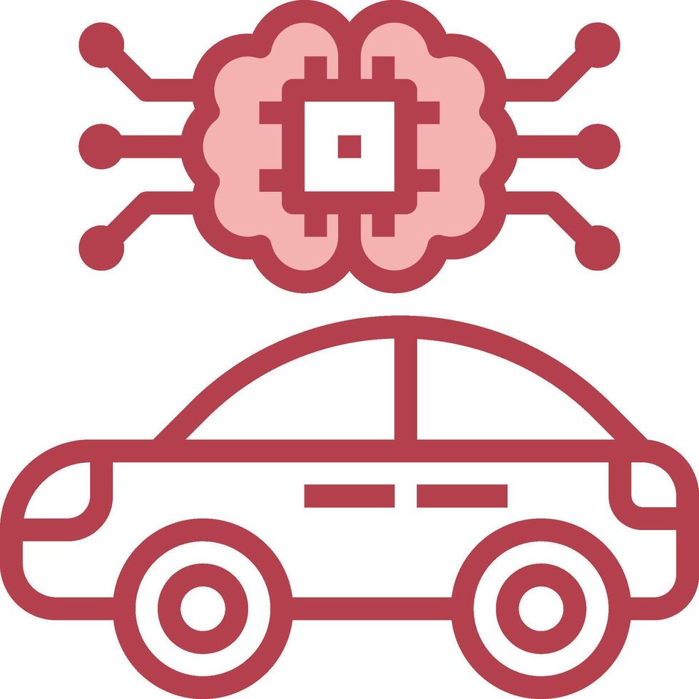 A car with a brain on top of it vector