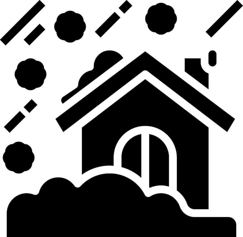 A house with a cloud of dust and a cloud of dust vector