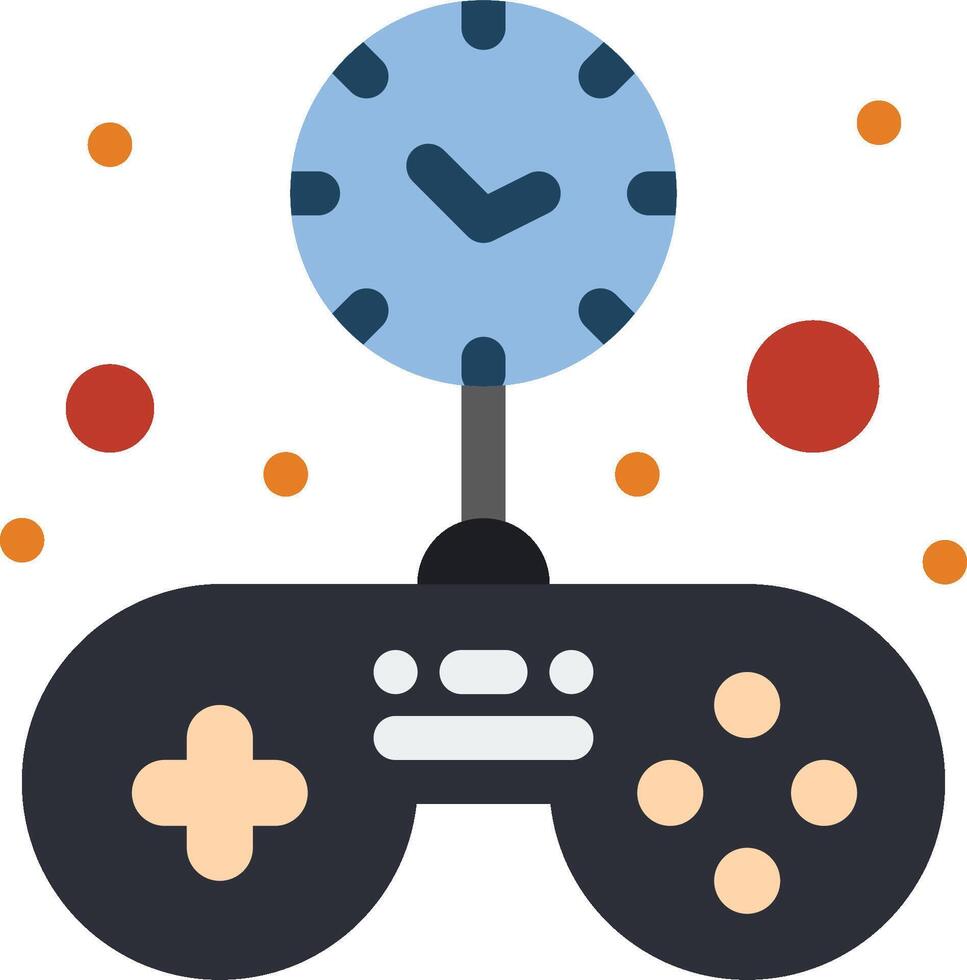 A game controller with a clock on top vector