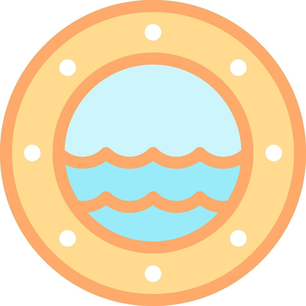 A porthole with a wave in it vector
