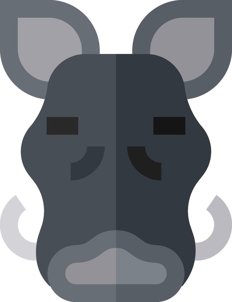 A black and gray pig head icon on a white background vector