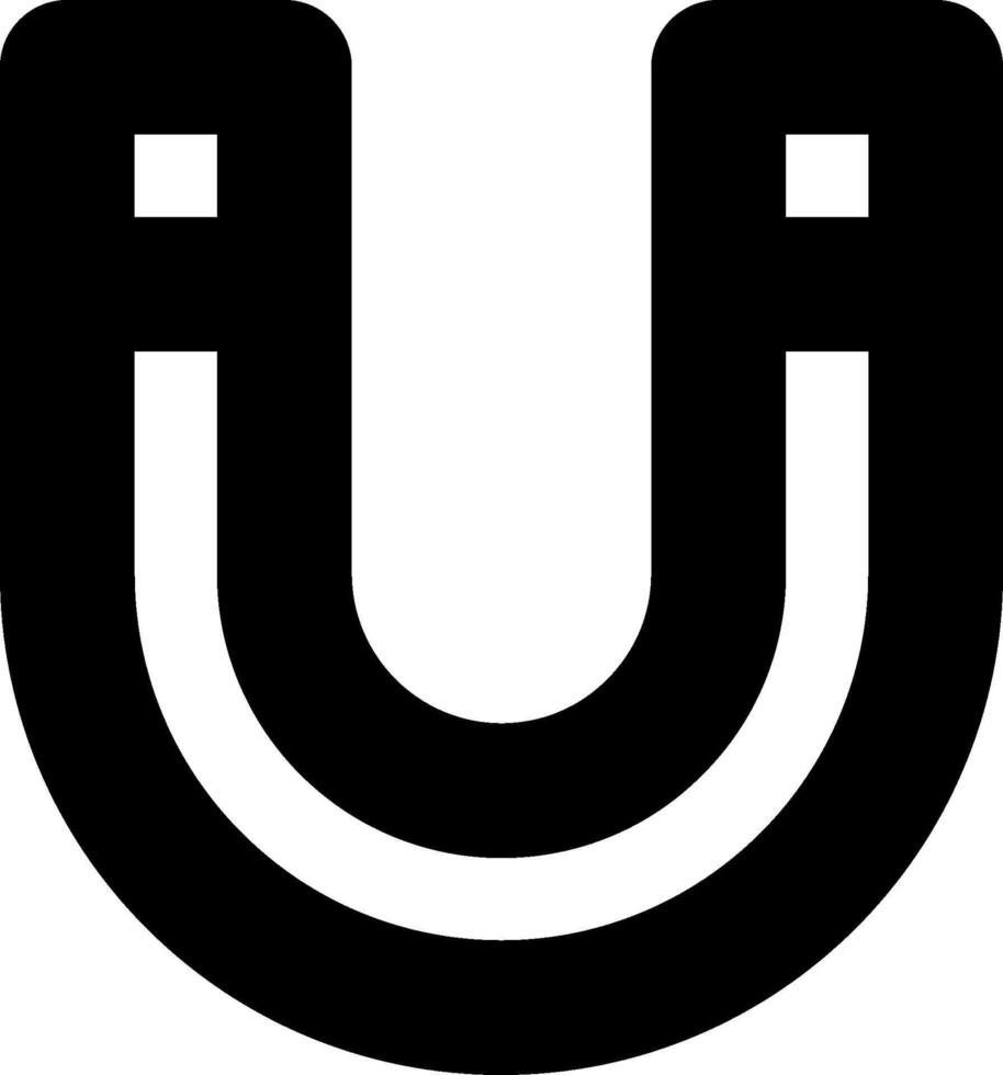 A black and white image of a magnet vector