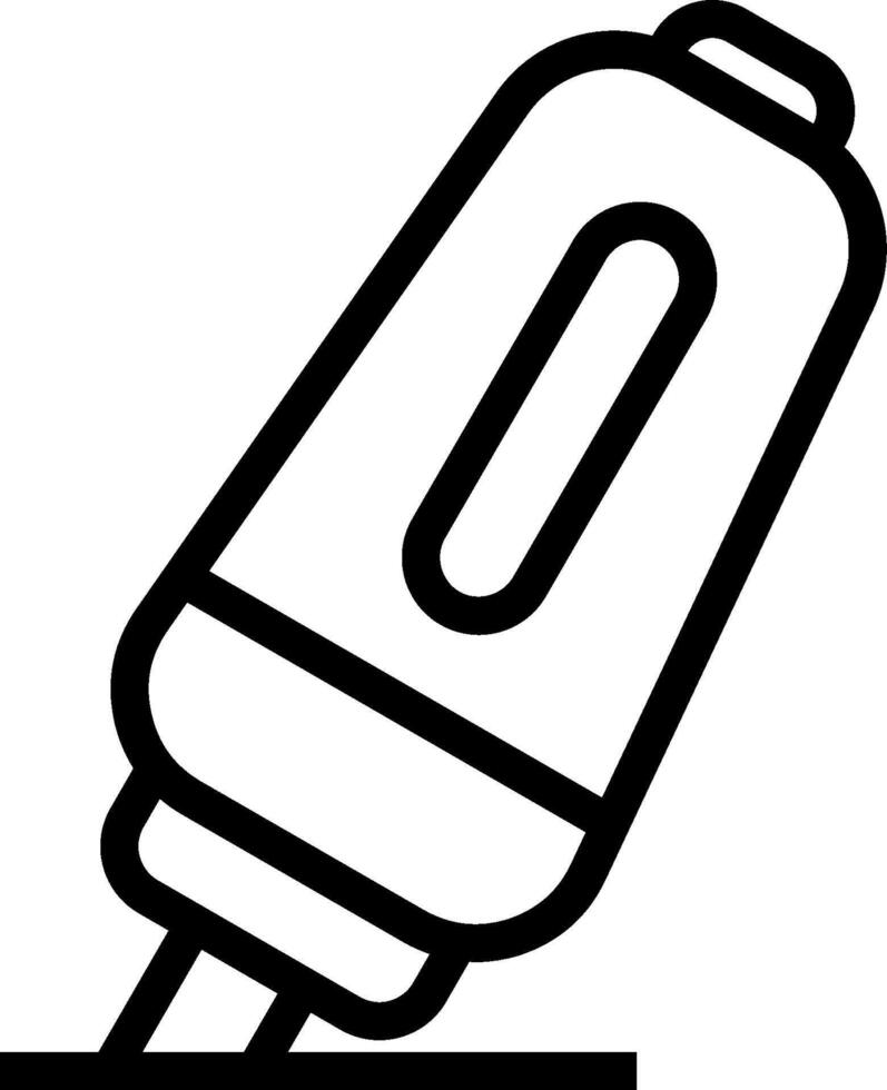 A black and white drawing of a pen vector