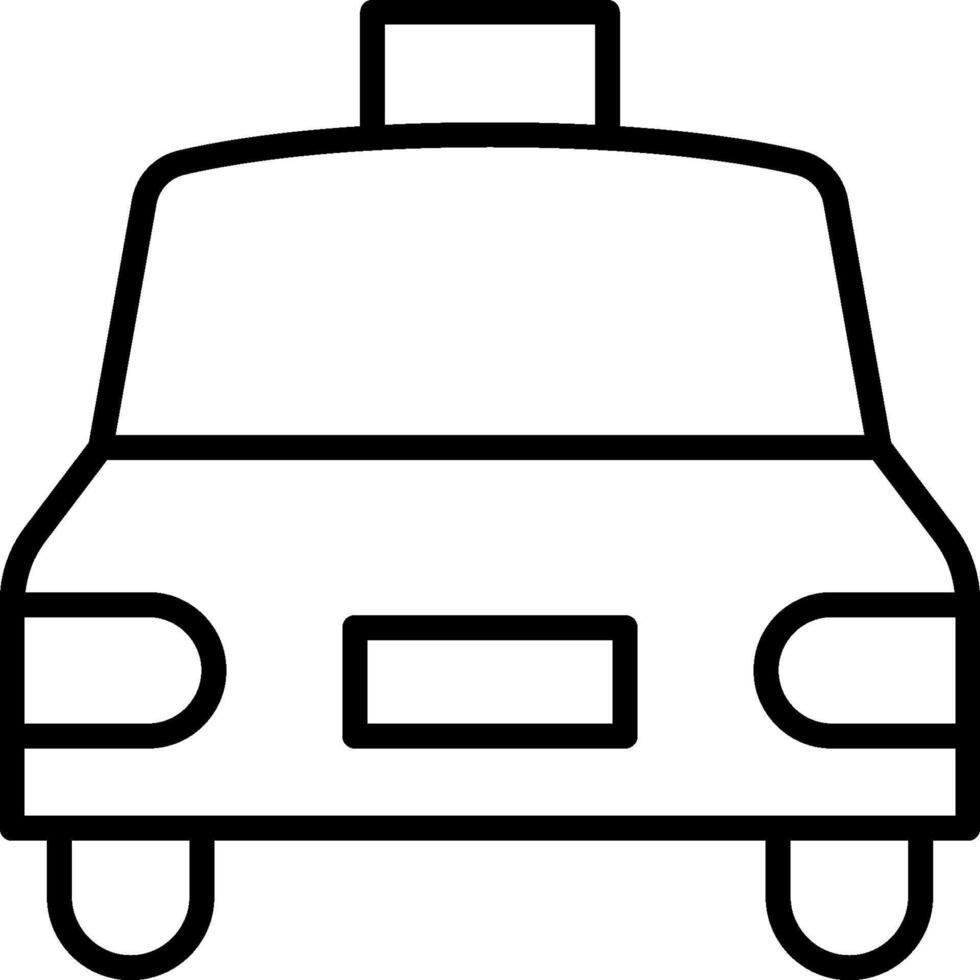 Taxi icon line drawing vector