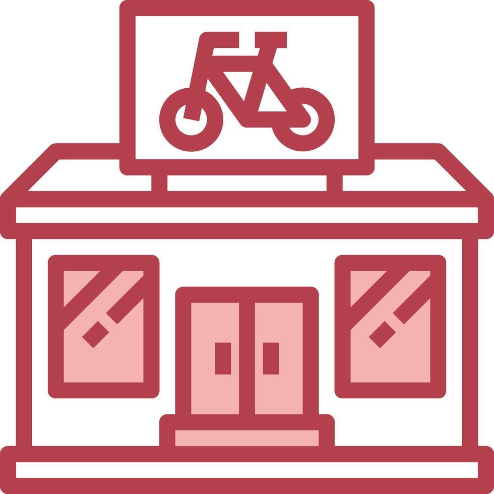 A bicycle shop with a sign on the front vector
