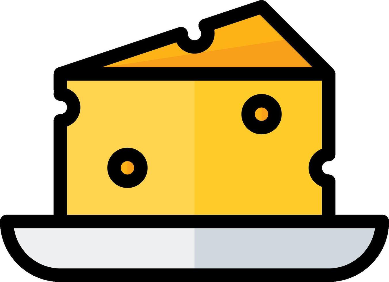 Cheese icon on a plate vector